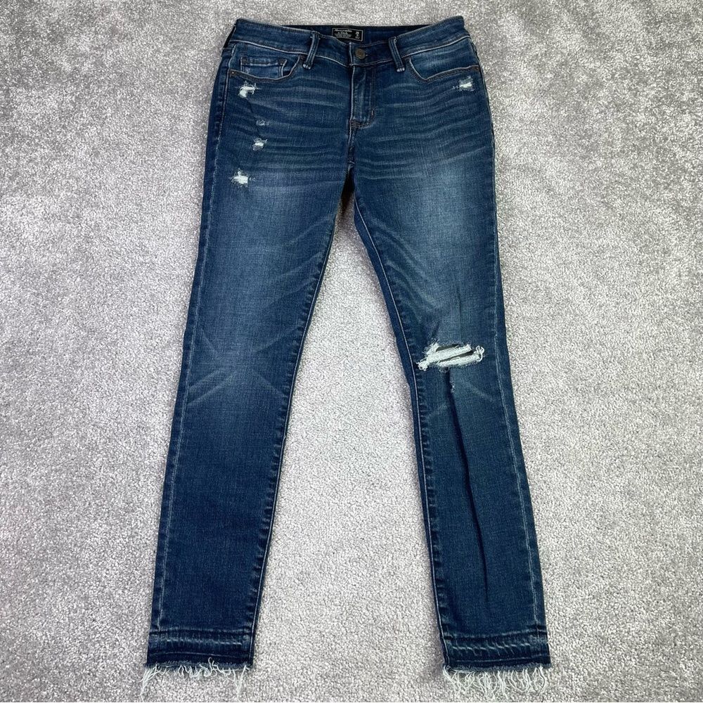 Abercrombie & Fitch Jeans Women's 26 Short Blue Harper Skinny Low Rise Dark